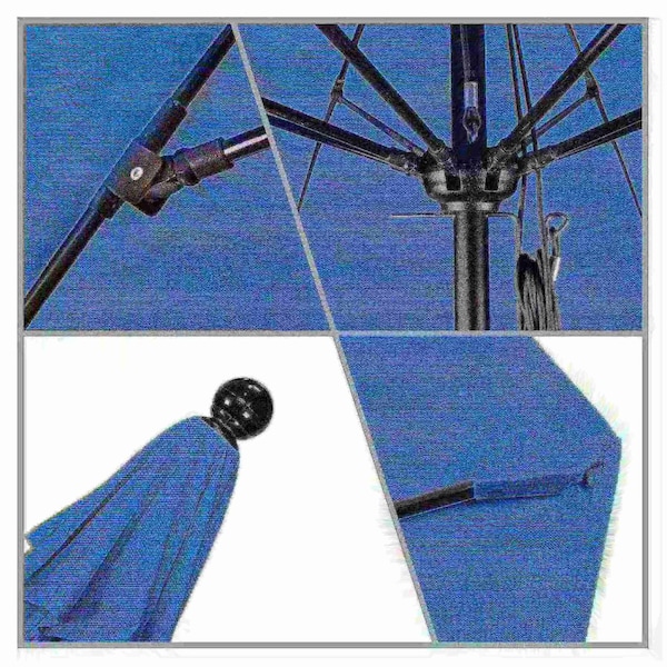 11' Black Aluminum Market Patio Umbrella, Pacifica Capri